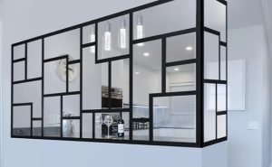 Verrière acier bordeaux sur mesure