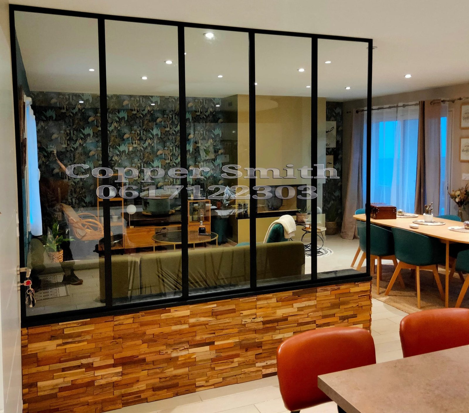 Verrière acier copper smith bordeaux